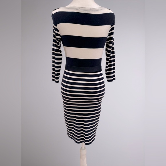 Lauren Ralph Lauren petite dress- navy blue & white stripes - size P medium - Picture 2 of 12
